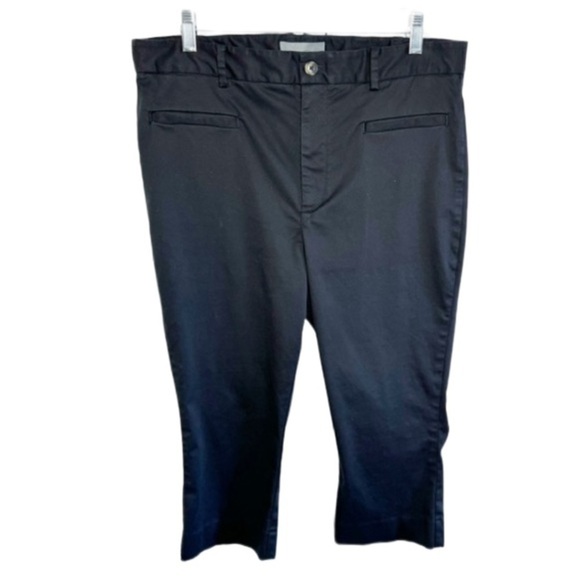 Anthropologie The Essential Black Capri Cropped Stretch Pants Sz 12 - Picture 1 of 10